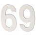 Hampstead 100mm Concealed Screw Fix Door Numeral - 6 / 9 - Polished Stainless Steel 