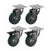 Coldene Castor - 2 x Swivel, 2 x Swivel Braked - 135kg Max - 75mm Diameter - Grey - Pack of 4