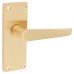 Exel Satin Brass Budget Straight Latch Door Handle - Short Plate - Mia Range - 114 x 42mm