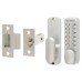 Securefast Easy Code Change Push Button Code Lock and Latch - Holdback Option - Satin Chrome Securefast Easy Code Change Push Button Code Lock and Latch - Holdback Option - Satin Chrome
