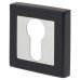 Exel Square Escutcheon - 52 x 52mm - Euro - Matt Black/Polished Chrome Exel Square Escutcheon - 52 x 52mm - Euro - Matt Black/Polished Chrome