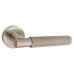 Serozzetta by Carlisle Brass Satin Nickel Knurled Door Handles on Round Rose - Varese Range 