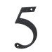 76mm Screw Fix Door Numeral - 5 - Antique Black Iron