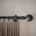 Rothley 25mm Curtain Pole / Wardrobe Hanging Rail - 2438mm Length - Matt Black