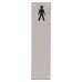 Exel Finger Plate - Mens Toilet Door Sign - 300 x 75mm - Polished Stainless Steel