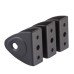 Designer Toilet Cubicle Panel Bracket - 12-13mm Panels - Black Textured - Pack of 3