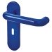 Hoppe AR600/22 Cobalt Blue Nylon Steel Core Safety Keyhole Lock Door Handle - Paris Range