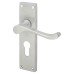 Exel Satin Chrome Victorian Scroll Euro Lock Door Handle - 155 x 42mm
