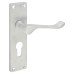 Exel Satin Chrome Victorian Scroll Euro Lock Door Handle - 155 x 42mm