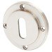 Burlington BUR60 by Frelan Escutcheon with Stepped Rose - 53mm Diameter - Keyhole - Satin Nickel