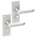 Exel Satin Chrome Victorian Straight Privacy Door Handle - Short Plate - 118 x 42mm Exel Satin Chrome Victorian Straight Privacy Door Handle - Short Plate - 118 x 42mm