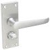 Exel Satin Chrome Victorian Straight Privacy Door Handle - Short Plate - 118 x 42mm