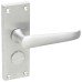Exel Satin Chrome Victorian Straight Privacy Door Handle - Short Plate - 118 x 42mm Exel Satin Chrome Victorian Straight Privacy Door Handle - Short Plate - 118 x 42mm