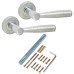 M Marcus Polished/Satin Chrome Dimple Door Handles on Round Rose - Roda Range 