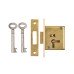 Cabinet Mortice Deadlock - 63 x 32mm - Left Hand - Polished Brass