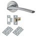 Exel Rimini Latch Door Handle on Rose Kit - Satin Chrome Exel Rimini Latch Door Handle on Rose Kit - Satin Chrome