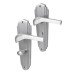 Heritage Brass by M Marcus Satin Chrome Art Deco Bathroom Door Handle - Waldorf Range - 203 x 66mm