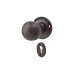 Olde Forge Ball Mortice/Rim Door Knob with Escutcheon - 62mm Rose Diameter - Antique Black Iron