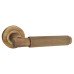 Serozzetta by Carlisle Brass Antique Brass Knurled Door Handles on Round Rose - Varese Range 