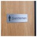 Exel Gentlemens Toilet Door Sign - 300 x 100mm - Brushed Silver Plastic
