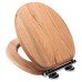 Croydex Rutland Flexi-Fix Soft Close Wooden Toilet Seat - Natural Wood