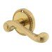 Carlisle Brass Polished Brass Georgian Rope Edge Scroll Door Handles on Round Rose - Classica Range Carlisle Brass Polished Brass Georgian Rope Edge Scroll Door Handles on Round Rose - Classica Range