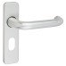 Exel Satin Aluminium 20mm Return to Door Oval Lock Door Handle - 155 x 40mm