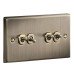 Knightsbridge 10AX 4 Gang 2 Way Toggle Light Switch - Antique Brass