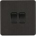 Knightsbridge 10AX 2 Gang Screwless Flat Plate Light Switch - Smoked Bronze Knightsbridge 10AX 2 Gang Screwless Flat Plate Light Switch - Smoked Bronze