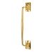 Traditional Heavy Cast Offset Door Pull Handle - Screw Fix - 250mm Centres - Polished Brass