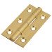 Solid Drawn Butt Cabinet Hinge - 50 x 28 x 1.45mm - Satin Brass - Pair