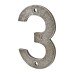 Finesse 76mm Screw Fix Door Numeral - 3 - Pewter