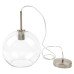 Exel Paradera Knurled Ceiling Light Pendant - Satin Nickel Fittings and Domed Clear Glass Shade
