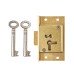 Cut Cupboard Lock - 63 x 38mm - Left Hand - Polished Brass