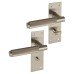 Serozzetta by Carlisle Brass Satin Nickel Knurled Bathroom Door Handle - Varese Range - 130 x 55mm Serozzetta by Carlisle Brass Satin Nickel Knurled Bathroom Door Handle - Varese Range - 130 x 55mm