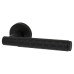 Exel Matt Black Diamond Door Handles on Round Rose - Luna Range 