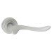 Serozzetta by Carlisle Brass Satin Chrome Scroll Door Handles on Round Rose - Verdun Range 