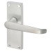 Exel Satin Chrome Victorian Straight Latch Door Handle - Short Plate - 118 x 42mm