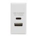 Knightsbridge Type A/C USB Charger Euro Module - 3.1A - White