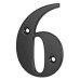 79mm Screw Fix Door Numeral - 6/9 - Black