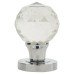 Jedo Cut Glass Mortice Door Knob - 54mm Rose Diameter - Polished Chrome