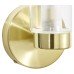 Forum Spa Sparti LED Bathroom Wall Light - IP44 - Satin Brass with Clear Cylindrical Glass Shade