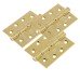 Eclipse Ball Bearing Grade 13 Butt Fire Door Hinge - 102 x 76 x 3mm - Polished Brass - Pack of 3