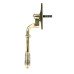 From The Anvil Reeded Locking Espagnolette Casement Window Handle - Right - Aged Brass