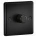 Knightsbridge 5-150W 1 Gang 2 Way Push On/Off Rotary Rounded Intelligent LED Dimmer - Matt Black