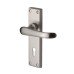 Heritage Brass by M Marcus Satin Nickel Keyhole Lock Door Handle - Windsor Range - 154 x 40mm