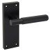 Exel Matt Black Knurled Latch Door Handle - Remi Range - 155 x 55mm