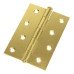 Loose Pin Steel Butt Door Hinge - 100 x 67mm - Polished Brass - Pair