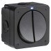Knightsbridge 20AX IP66 2 Gang 2 Way Outdoor Weatherproof Switch with LED - Black