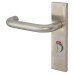 Exel Satin Stainless Steel 19mm Return to Door Bathroom Door Handle - Square - 57mm c/c - LH